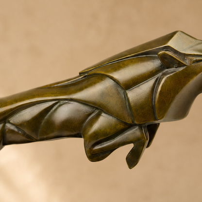 Sculpture Art Déco panthère bondissante en bronze, vue 5