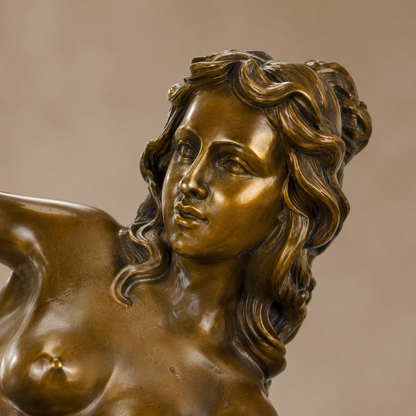 Sculpture bronze Art Déco danseuse nue aux anneaux, vue 2