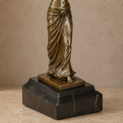 Sculpture bronze Art Déco danseuse orientale sur marbre, vue 4