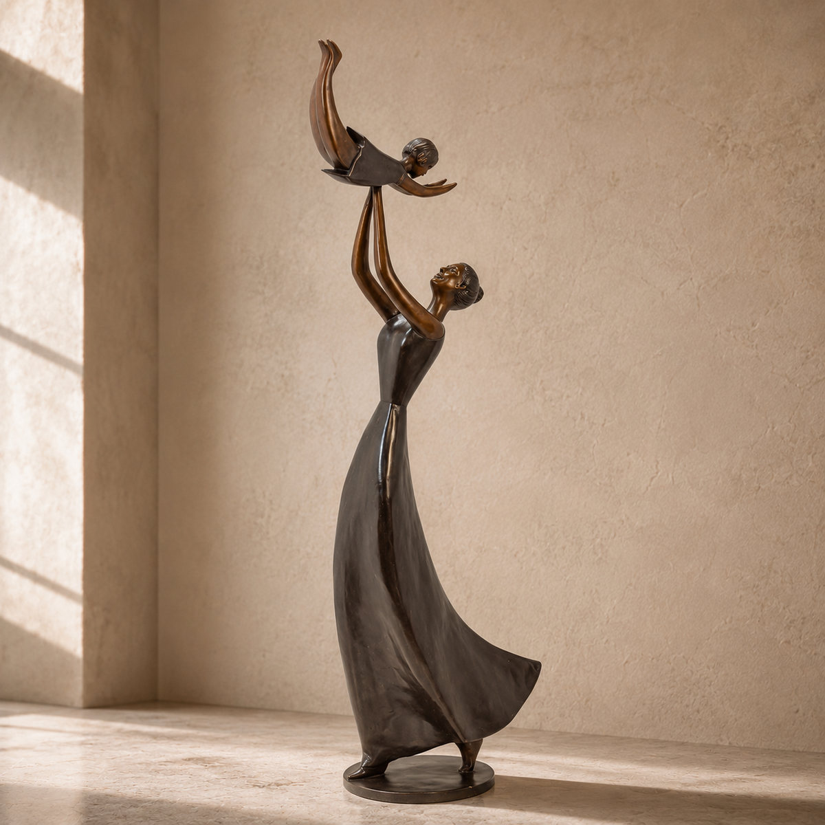 Sculpture bronze Art Déco femme nue à la chevelure