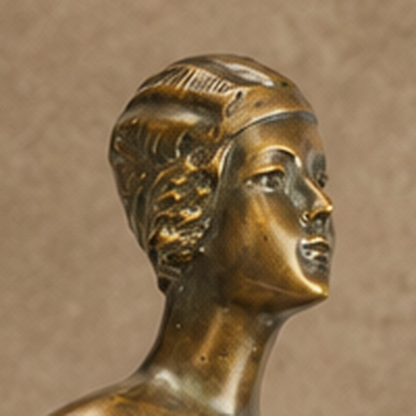 Sculpture bronze Art Déco femme nue en mouvement, vue 2