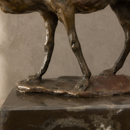Sculpture bronze chamelier arabe sur dromadaire socle marbre, vue 6