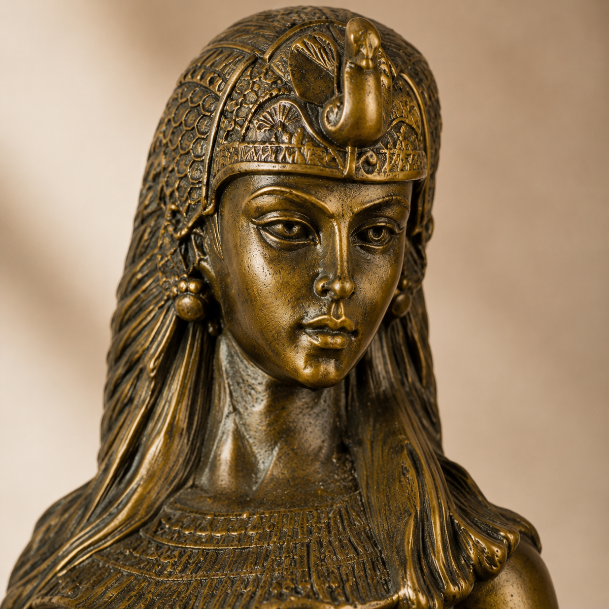 Sculpture bronze Cléopâtre à la panthère enchaînée, vue 2