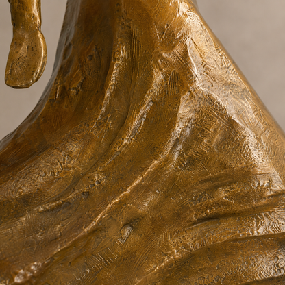 Sculpture bronze danseuse à la robe virevoltante, vue 5