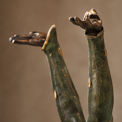 Sculpture bronze danseuse Art Déco aux bras levés, vue 6