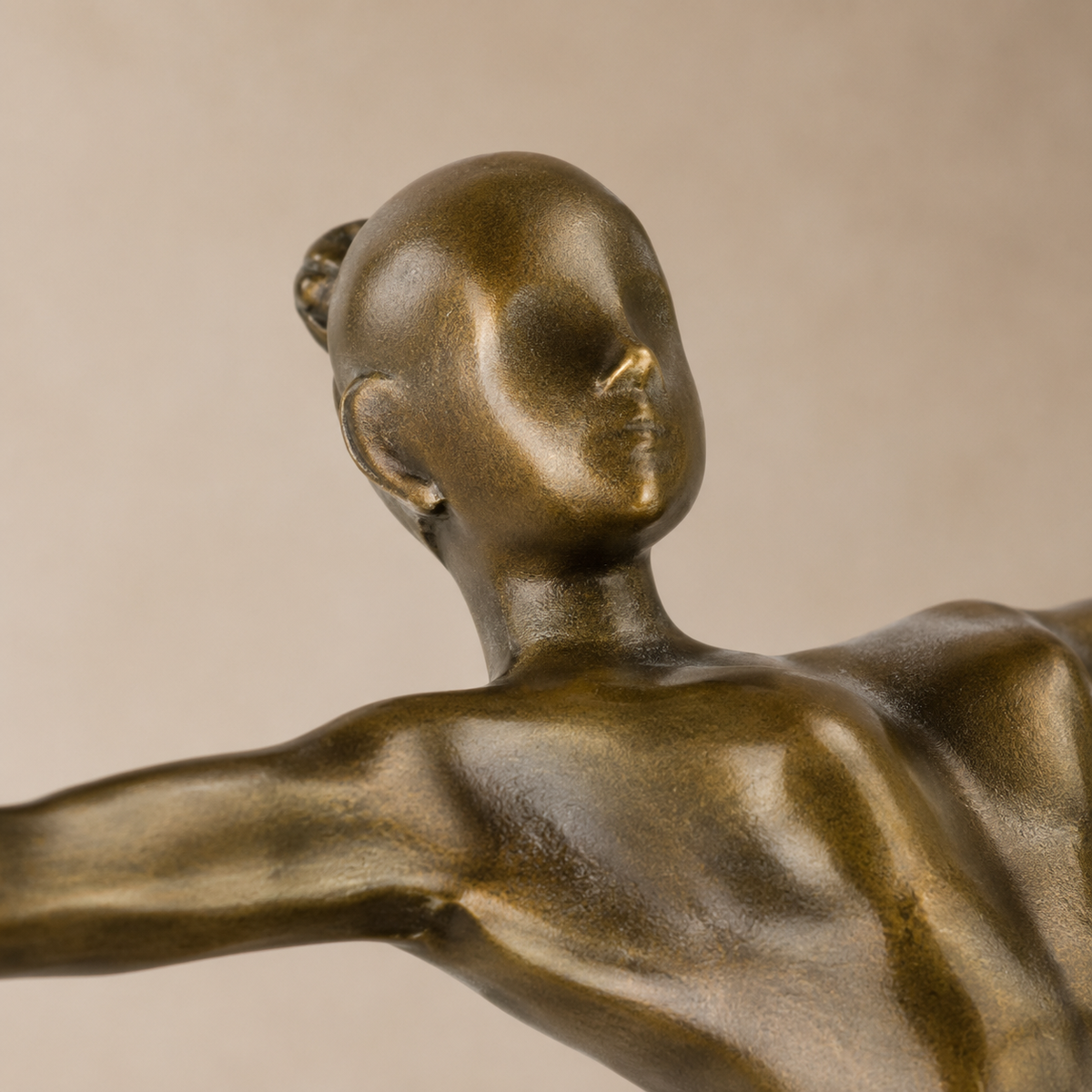 Sculpture bronze danseuse Art Déco sur socle marbre, vue 2