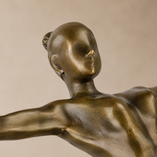 Sculpture bronze danseuse Art Déco sur socle marbre, vue 2