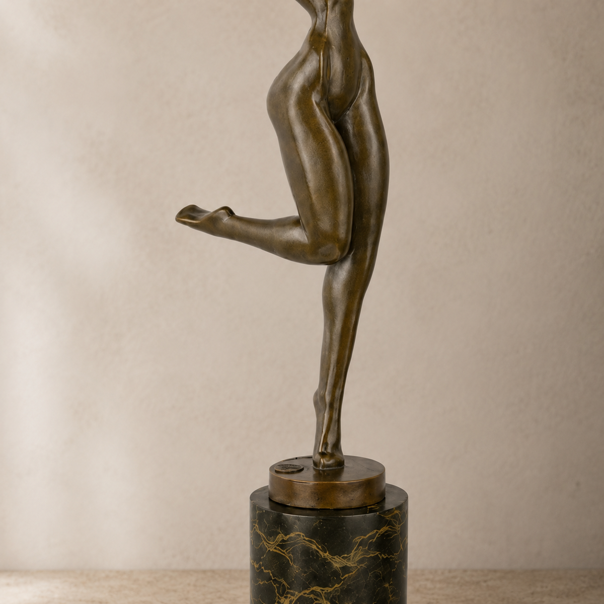Sculpture bronze danseuse Art Déco sur socle marbre, vue 4