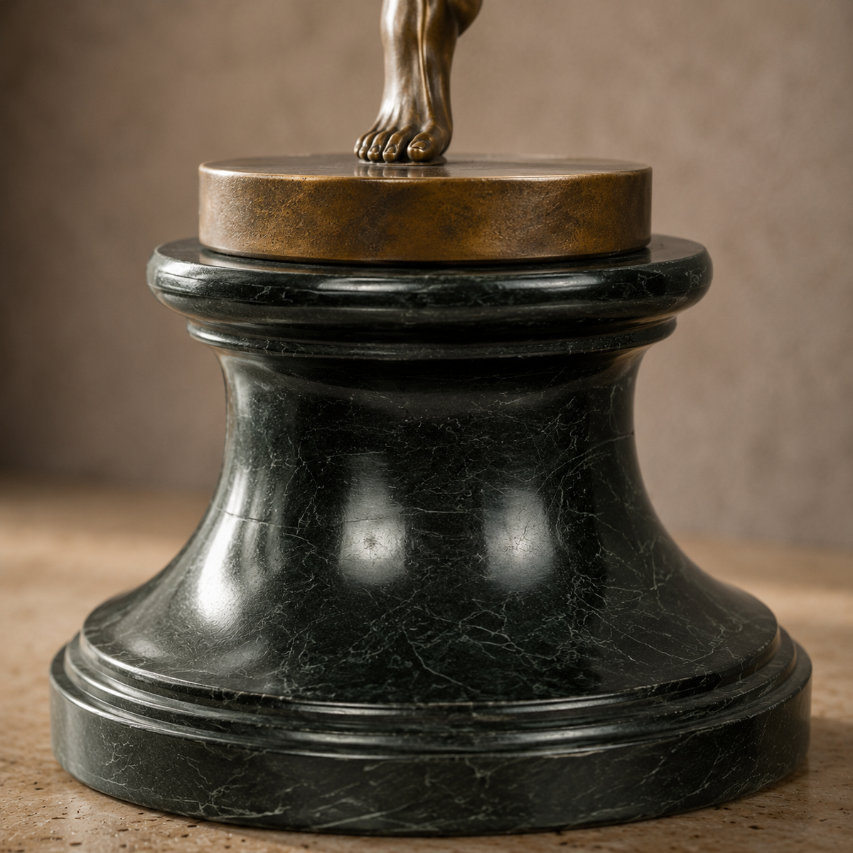 Sculpture bronze danseuse Art Déco sur socle marbre vert, vue 6