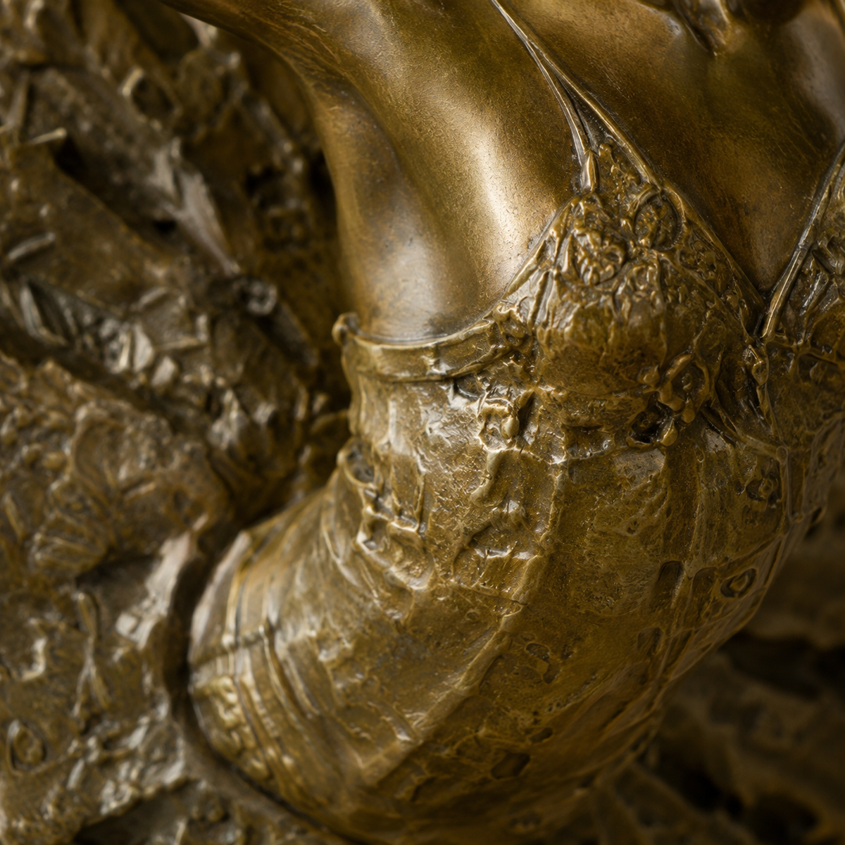 Sculpture bronze danseuse ballerine en arabesque sur marbre, vue 5