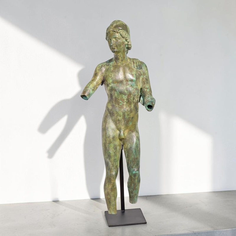 Sculpture bronze Éphèbe d'Agde à patine verte antique