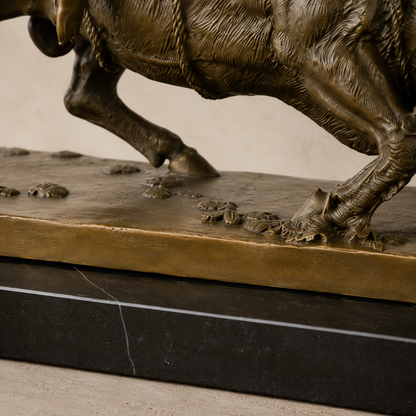 Sculpture bronze Europe et le Taureau sur socle marbre, vue 3