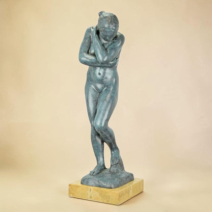 Sculpture bronze Ève d'après Rodin, patine verte antique, vue 4