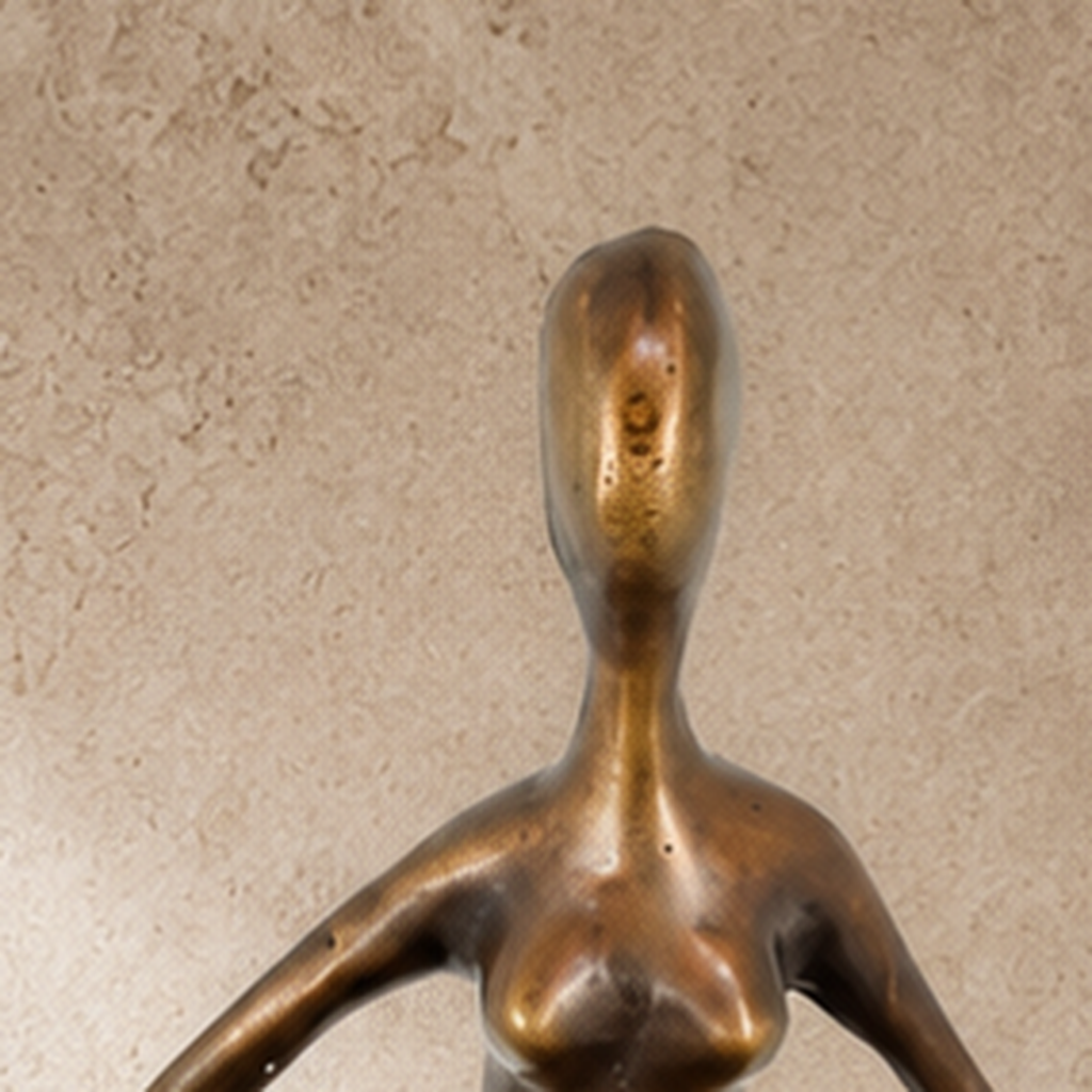 Sculpture bronze femme aux formes généreuses style moderniste, vue 2