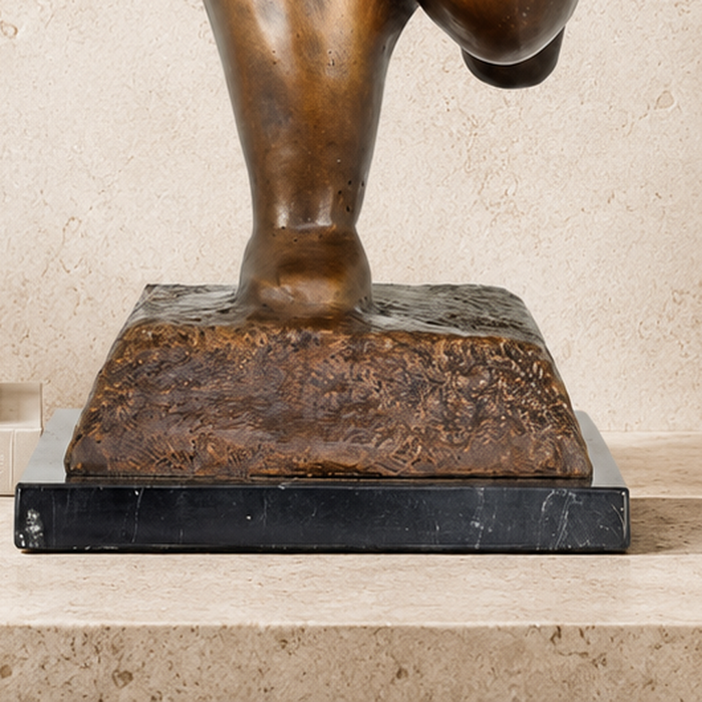 Sculpture bronze femme aux formes généreuses style moderniste, vue 7