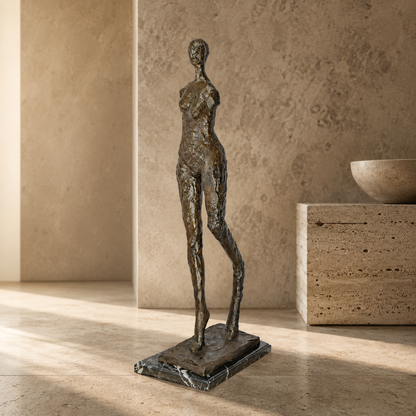 Sculpture bronze femme debout style Giacometti