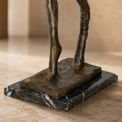 Sculpture bronze femme debout style Giacometti, vue 6