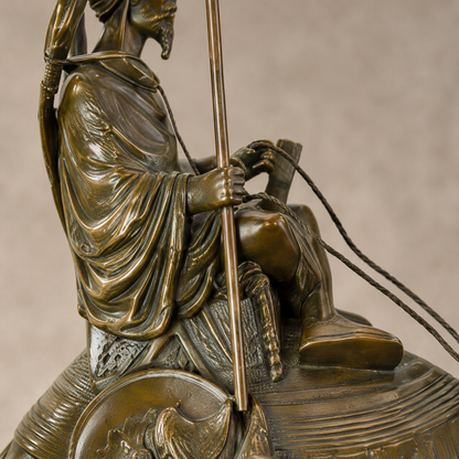 Sculpture bronze guerrier arabe sur dromadaire à la lance, vue 4