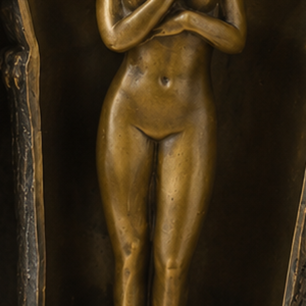 Sculpture bronze hibou à secret avec nu féminin Art Nouveau, vue 6