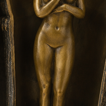 Sculpture bronze hibou à secret avec nu féminin Art Nouveau, vue 6