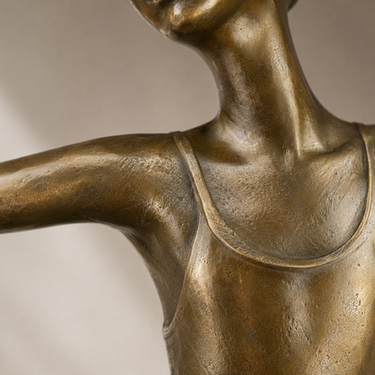 Sculpture bronze jeune ballerine en arabesque sur marbre, vue 5