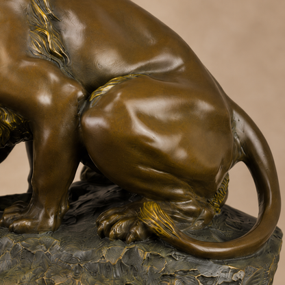 Sculpture bronze Lion au serpent d'après A. Barye, vue 6