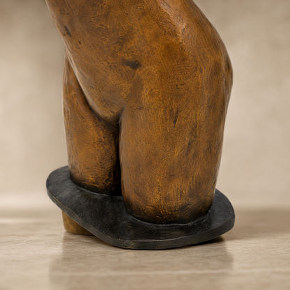 Sculpture bronze nu féminin au drapé vert-de-gris, vue 7