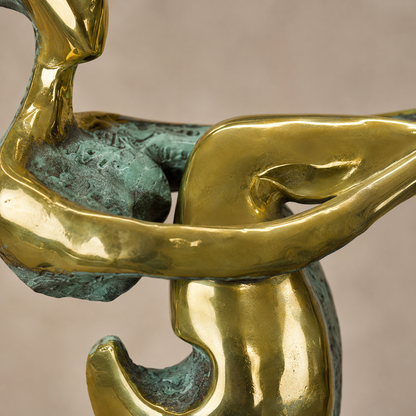 Sculpture bronze nu féminin stylisé sur socle marbre noir, vue 4