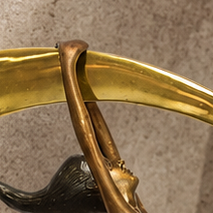 Sculpture bronze nu féminin sur croissant de lune doré, vue 3