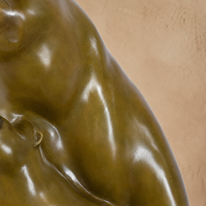 Sculpture bronze ourse et ourson sur socle marbre, vue 6