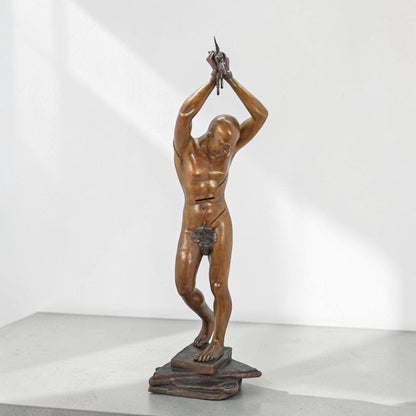 Sculpture en bronze Saint Sébastien martyr, patine dorée