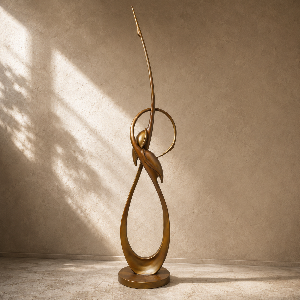 Sculpture cheval cabré en bronze patiné brun sur socle