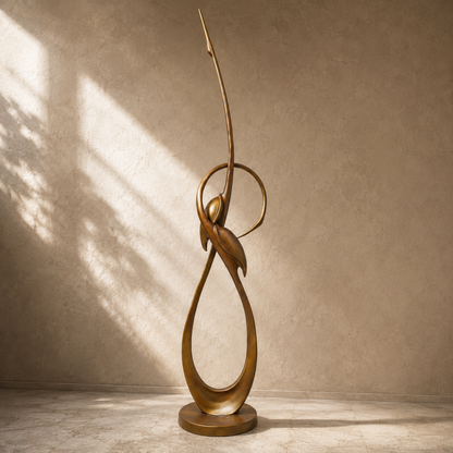 Sculpture cheval cabré en bronze patiné brun sur socle