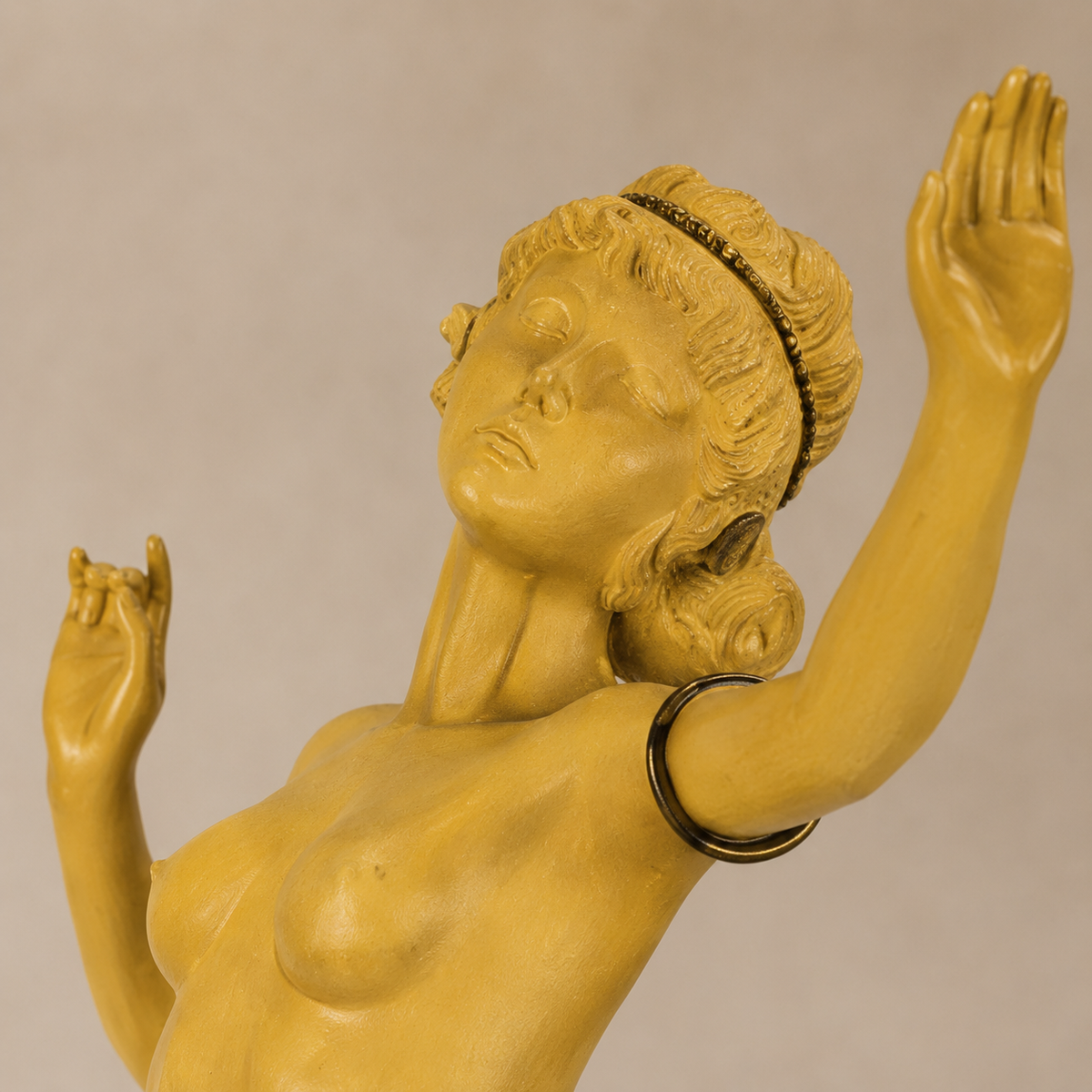 Sculpture danseuse orientale en bronze et ivoirine Art Déco, vue 2