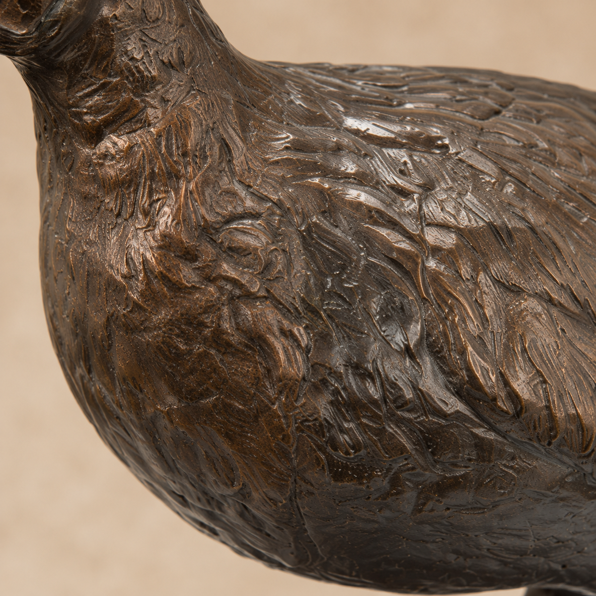 Sculpture de faisan en bronze patiné brun et gris, vue 4