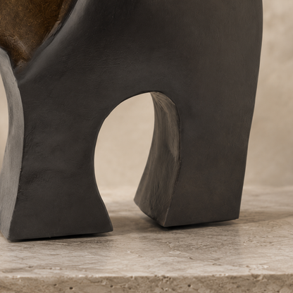 Sculpture éléphant stylisé en bronze à patine brune, vue 5