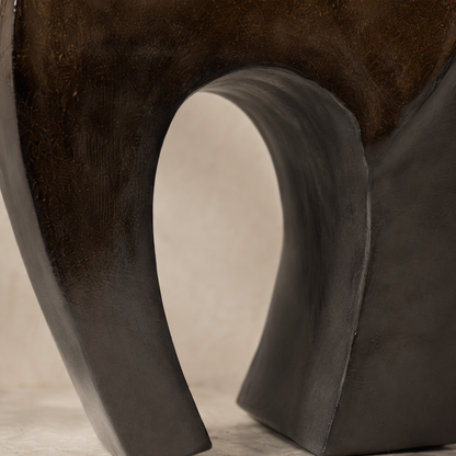 Sculpture éléphant stylisé en bronze à patine brune, vue 6