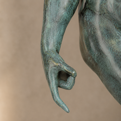 Sculpture en bronze Adam d'après Rodin patine verte, vue 4