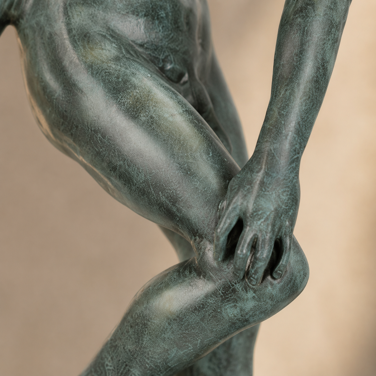 Sculpture en bronze Adam d'après Rodin patine verte, vue 5