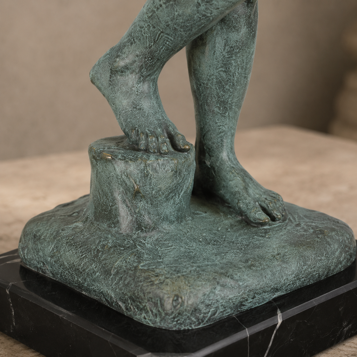 Sculpture en bronze Adam d'après Rodin patine verte, vue 6