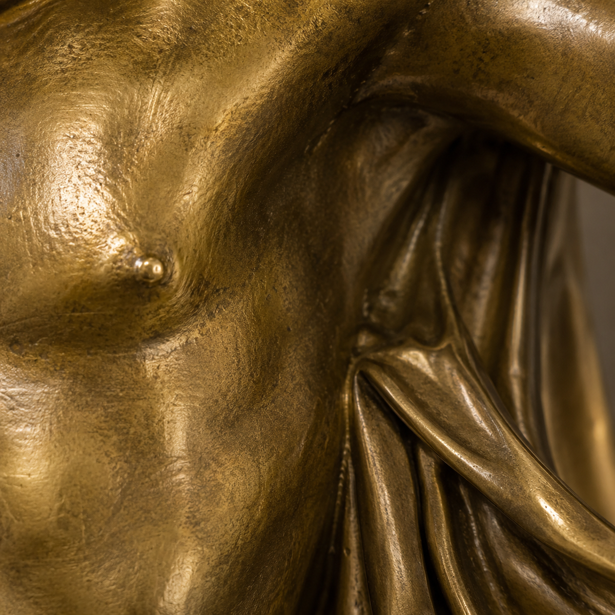 Sculpture en bronze Apollon du Belvédère sur socle marbre, vue 5
