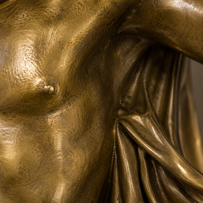 Sculpture en bronze Apollon du Belvédère sur socle marbre, vue 5
