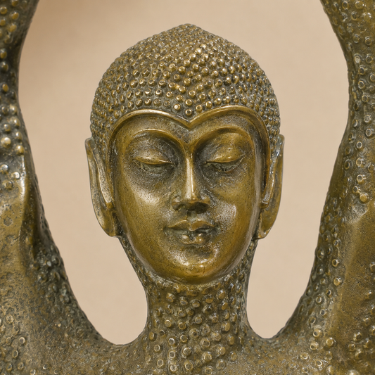 Sculpture en bronze Art Déco femme aux bras levés, vue 2