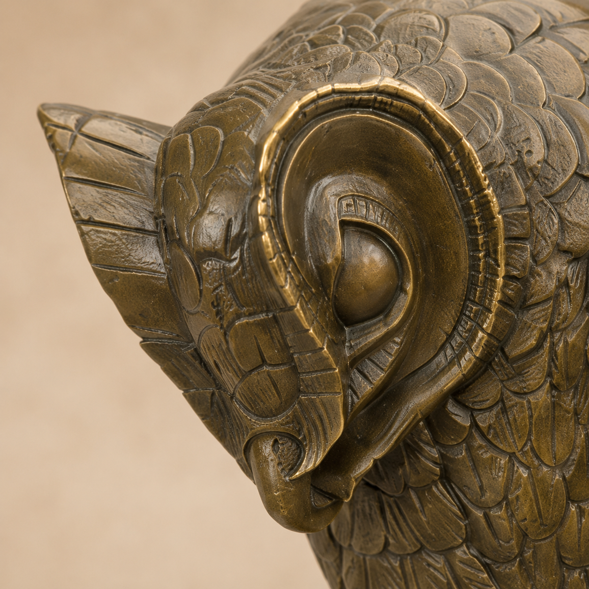 Sculpture en bronze Art Déco hibou sur socle en marbre, vue 3