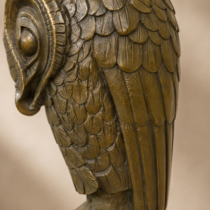 Sculpture en bronze Art Déco hibou sur socle en marbre, vue 5