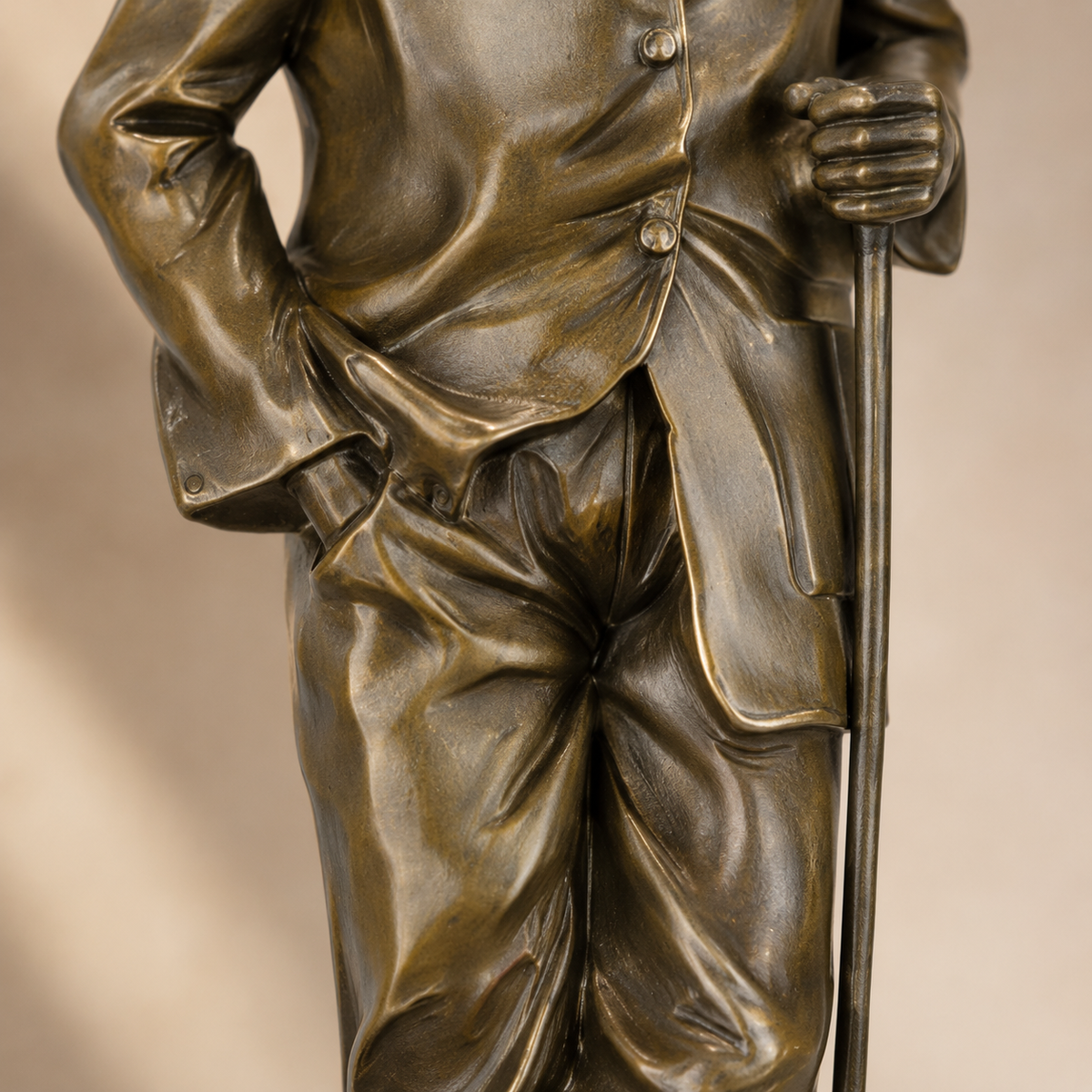 Sculpture en bronze d'un golfeur en tenue années 1920, vue 4