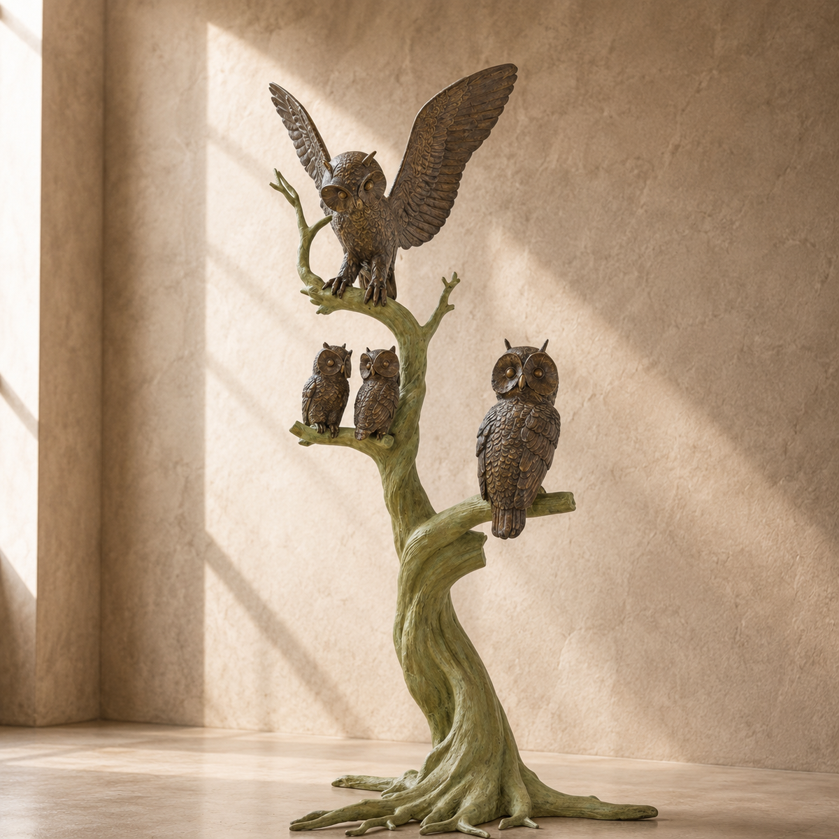 Sculpture en bronze figurine féminine stylisée sur marbre