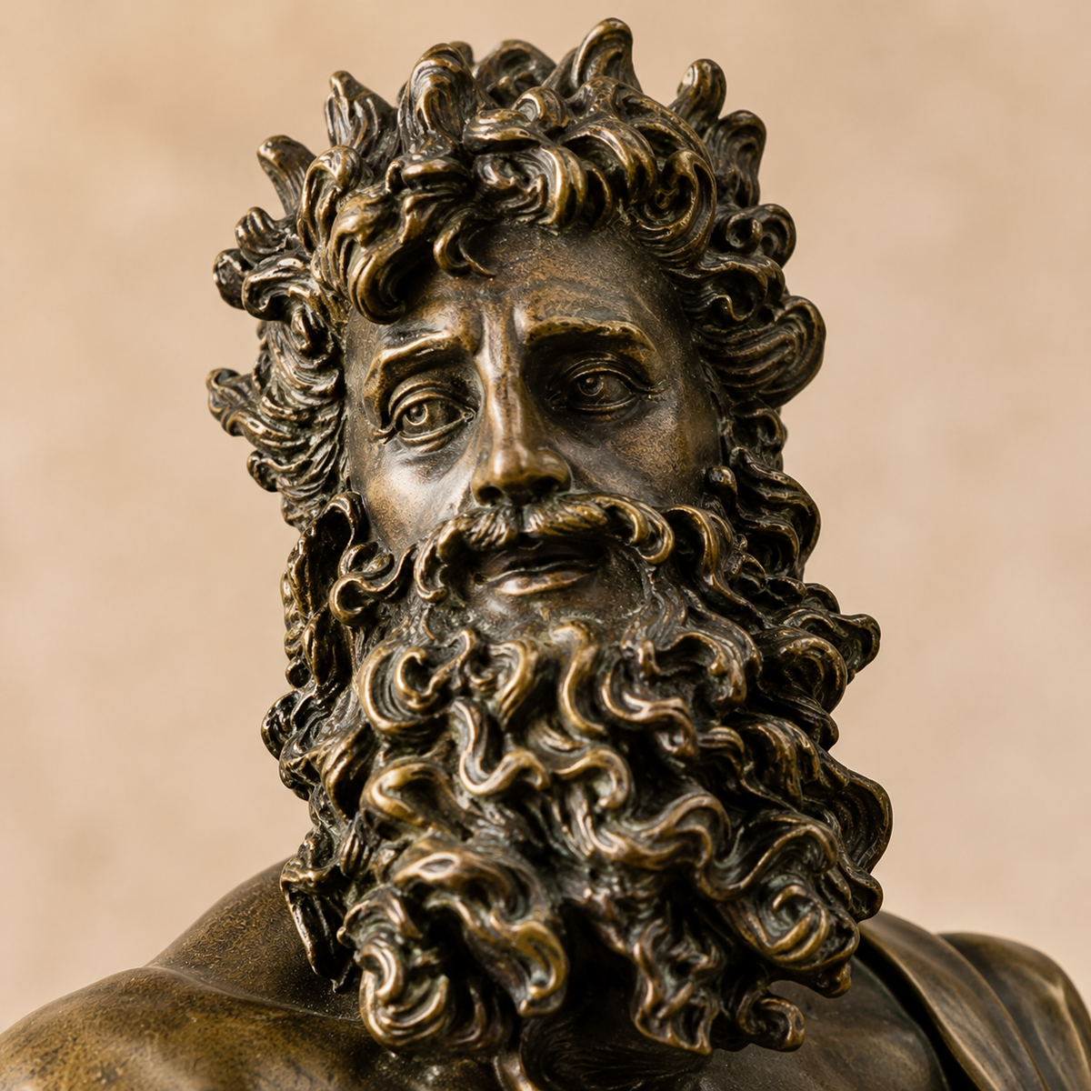 Sculpture en bronze Hadès et Cerbère sur socle marbre, vue 2