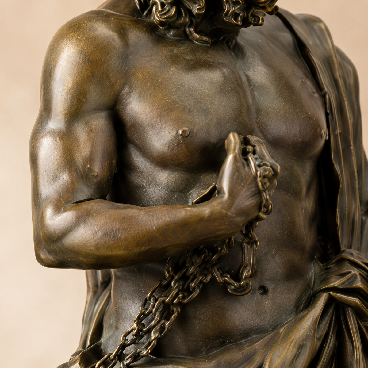 Sculpture en bronze Hadès et Cerbère sur socle marbre, vue 3