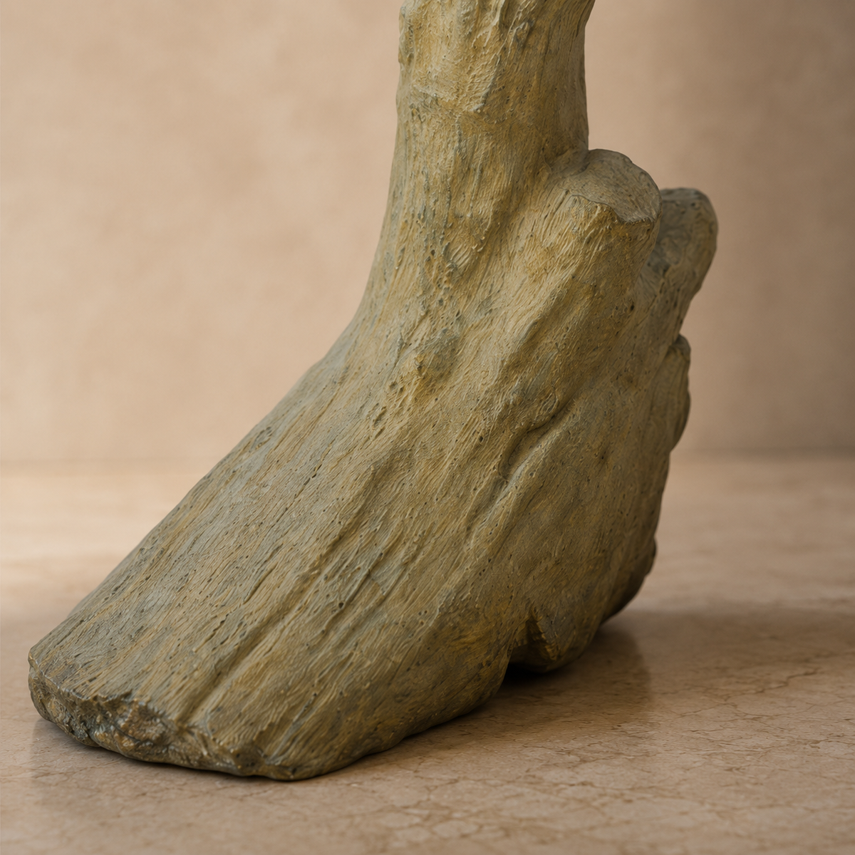 Sculpture en bronze hibou grand-duc et son petit sur branche, vue 7